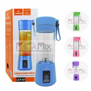Mini Liquidificador Portátil Recarregável 400ml LEY-61 - Lehmox