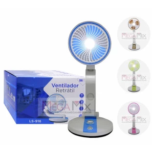 Ventilador Retrátil com Luz LED LS-916- Luatek