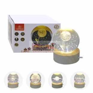 Mini Luminária de Mesa Globo de Vidro KA-1382 - Kapbom
