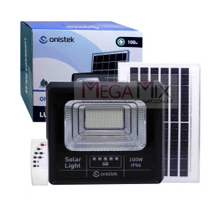Kit Luminária Solar 100W 108 LEDS + Placa Solar 8W- ON-LU202- Onistek