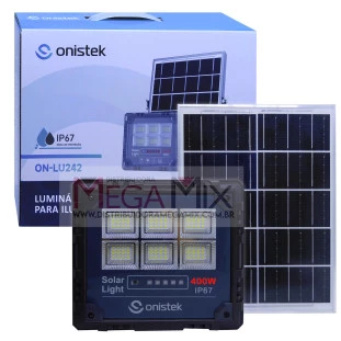 Kit Luminária Solar 400W 96 LEDS + Placa Solar - ON-LU242 - Onistek