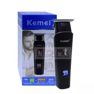 Máquina de Corte Recarregável com Visor Digital 5W KM-1113 - Kemei