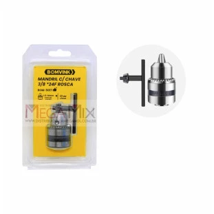 Mandril com Chave de Aperto 3/8 x 24F Rosca BOM-5017 - Bomvink