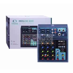 Mesa de Som 4 Canais ON-MX01 - Onistek
