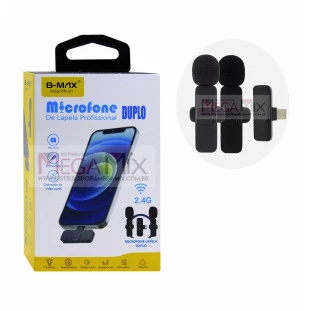 Microfone de Lapela Duplo Sem Fio para Tipo C BM-221 - B-Max