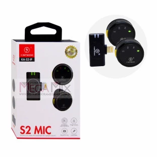 Microfone de Lapela Duplo S/Fio Iphone KA-S2-IP - Kapbom