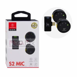 Microfone de Lapela Duplo S/Fio Tipo C KA-S2-TC - Kapbom