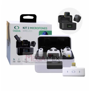 Microfone de Lapela Duplo S/Fio Iphone ON-MC829 - Onistek
