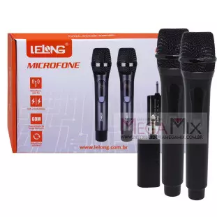Kit de Microfone Duplo sem Fio LE-924 - Lelong