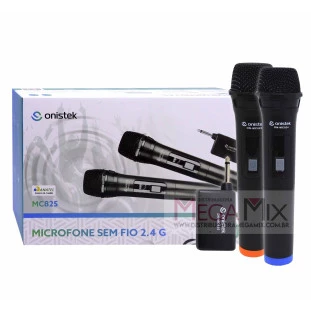 Kit de Microfone Duplo sem Fio 2.4G ON-MC825- Onistek