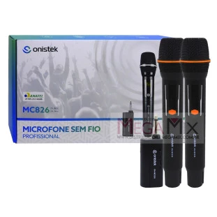 Microfone Profissional Duplo sem Fio ON-MC826 - Onistek
