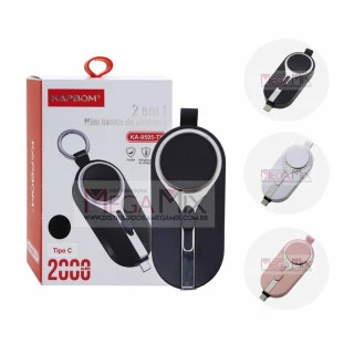 Carregador Portátil Power Bank Tipo-C + Smart Watch 2000mAh KA-9595-TY - Kapbom