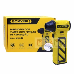 Mini Soprador Turbo e Aspirador Recarregável BOM-9729 - Bomvink