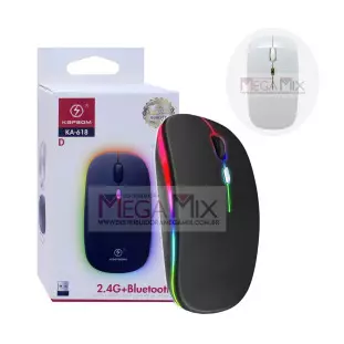 Mouse Sem Fio Recarregável Bluetooth 3200DPI KA-618 D - Kapbom