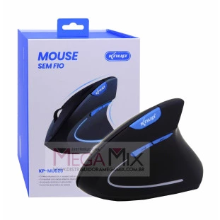 Mouse Vertical sem Fio (Wireless e Bluetooth) 2400DPI KP-MU025 - Knup