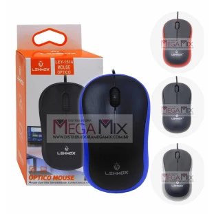 Mouse Óptico com fio USB LEY-1514 - Lehmox