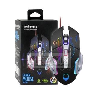 Mouse Gamer com fio USB RGB 4800DPI MS-G280 - Exbom