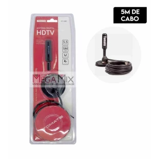 Antena Digital HD Interna e Externa MTA-3005 - Tomate