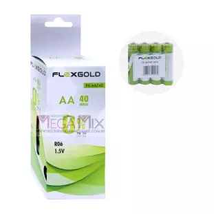 Pilha Zinco AA Tubo c/40 unid. FX-AAZ40 - Flex
