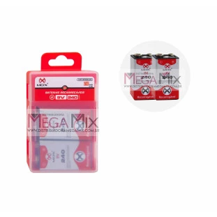 Bateria 9V Recarregável 240mAh Ni-MH MO-9V240-C2 - Mox