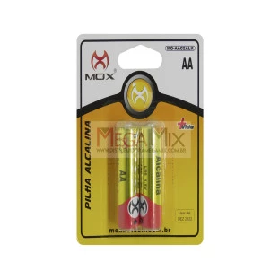 Pilha Alcalina AA c/2 MO-AAC2ALK - Mox