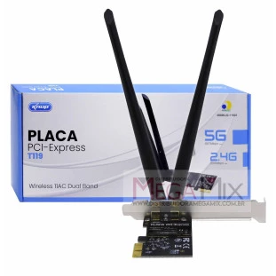 Placa PCI Express Wireless Dual Band 2.4G(300Mbps) 5G(867Mbps) T119 - Knup