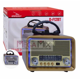 Rádio Portátil com Bluetooth AM/FM/SW D-F12BT - Grasep