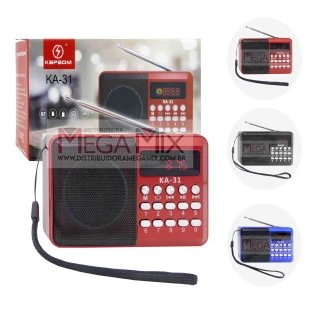 Mini Rádio Portátil Bluetooth/FM/USB KA-31 - Kapbom