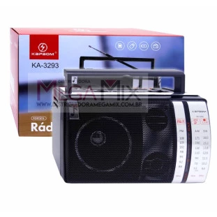 Rádio Portátil Recarregável Bluetooth AM/FM/SW KA-3293 - Kapbom 