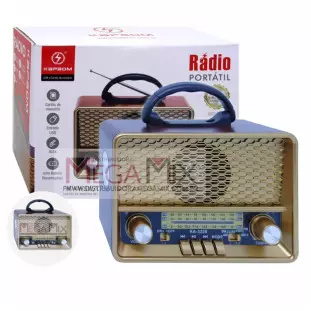  Rádio Recarregável Bluetooth FM/AM/SW/USB/TF KA-3329 - Kapbom