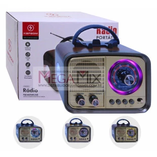 Rádio Portátil Recarregável Bluetooth AM/FM/SW/USB KA-5583 - Kapbom