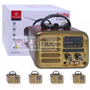 Rádio Portátil Recarregável Bluetooth AM/FM/SW/USB KA-5585 - Kapbom