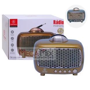 Rádio Portátil Recarregável Bluetooth AM/FM/SW/USB KA-7105 - Kapbom
