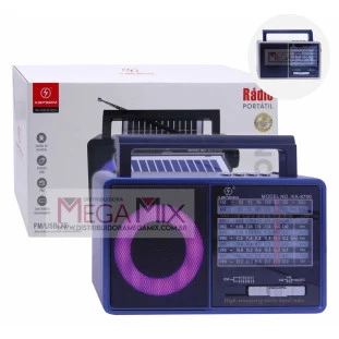 Rádio Portátil Bluetooth com Placa Solar FM/USB/TF/TWS/SW KA-8700 - Kapbom 