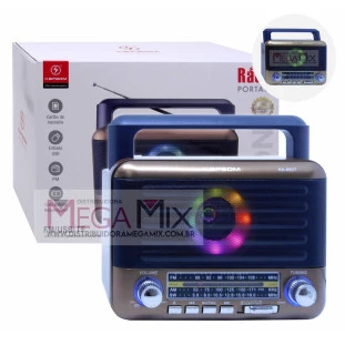 Rádio Portátil Recarregável Bluetooth FM/AM/USB/TF/SW/TWS KA-8927 - Kapbom