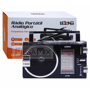 Rádio Recarregável FM/AM/SW LE-611 - Lelong