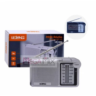 Mini Rádio Portátil Recarregável AM/FM LE-662 - Lelong