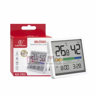 Mini Relógio com Temperatura e Umidade KA-7911 - Kapbom