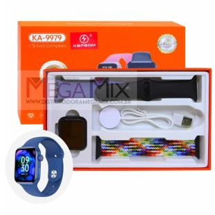 Relógio Inteligente Smart Watch 38mm + 3 Pulseiras KA-9979 - Kapbom
