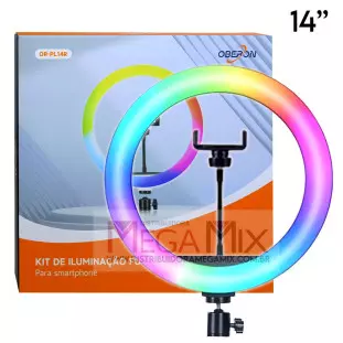Iluminador Ring Light RGB 14'' (Sem Tripé) OR-PL14R - Oberon