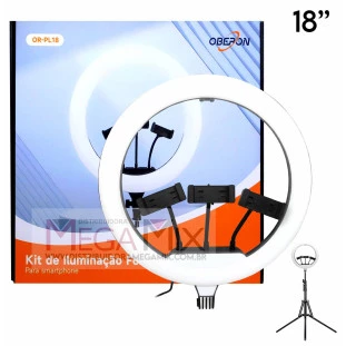 Iluminador Ring Light 18'' com Tripé OR-PL18 - Oberon