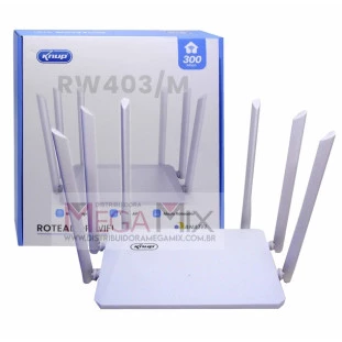 Roteador Wireless 2.4Ghz 300Mbps com 6 Antenas KP-RW403/M - Knup