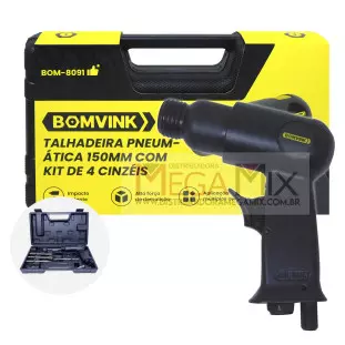 Talhadeira Pneumática 150mm com Kit de 4 Cinzéis BOM-8091 - Bomvink