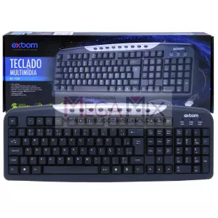 Teclado Multimídia USB BK-146M - Exbom 
