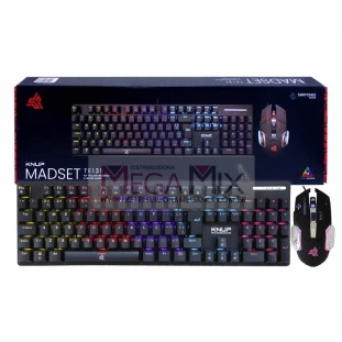 Kit Teclado e Mouse Gamer Mecânico USB RGB KP-TE131 - Knup