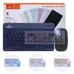 Kit Mini Teclado e Mouse Bluetooth LEY-176B - Lehmox