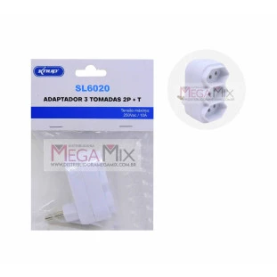 Adaptador de 3 Tomadas Bipolar SL6020 - Knup