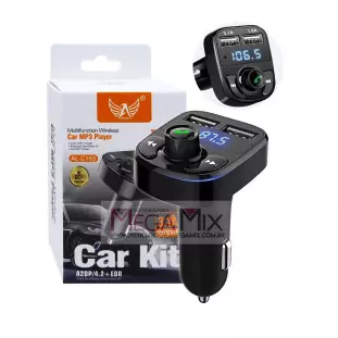 Transmissor FM Bluetooth e Carregador Veicular 2 USB AL-C183 - Altomex