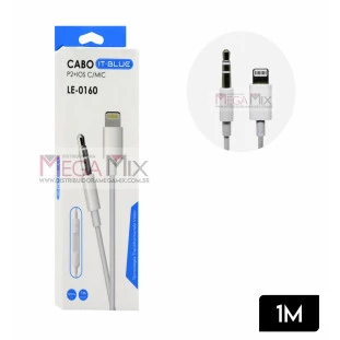 Cabo Iphone + P2 c/ Microfone 1M LE-0160 - It-Blue